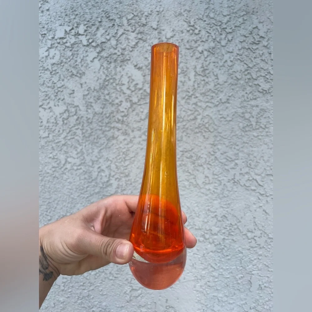 Orange glass vase